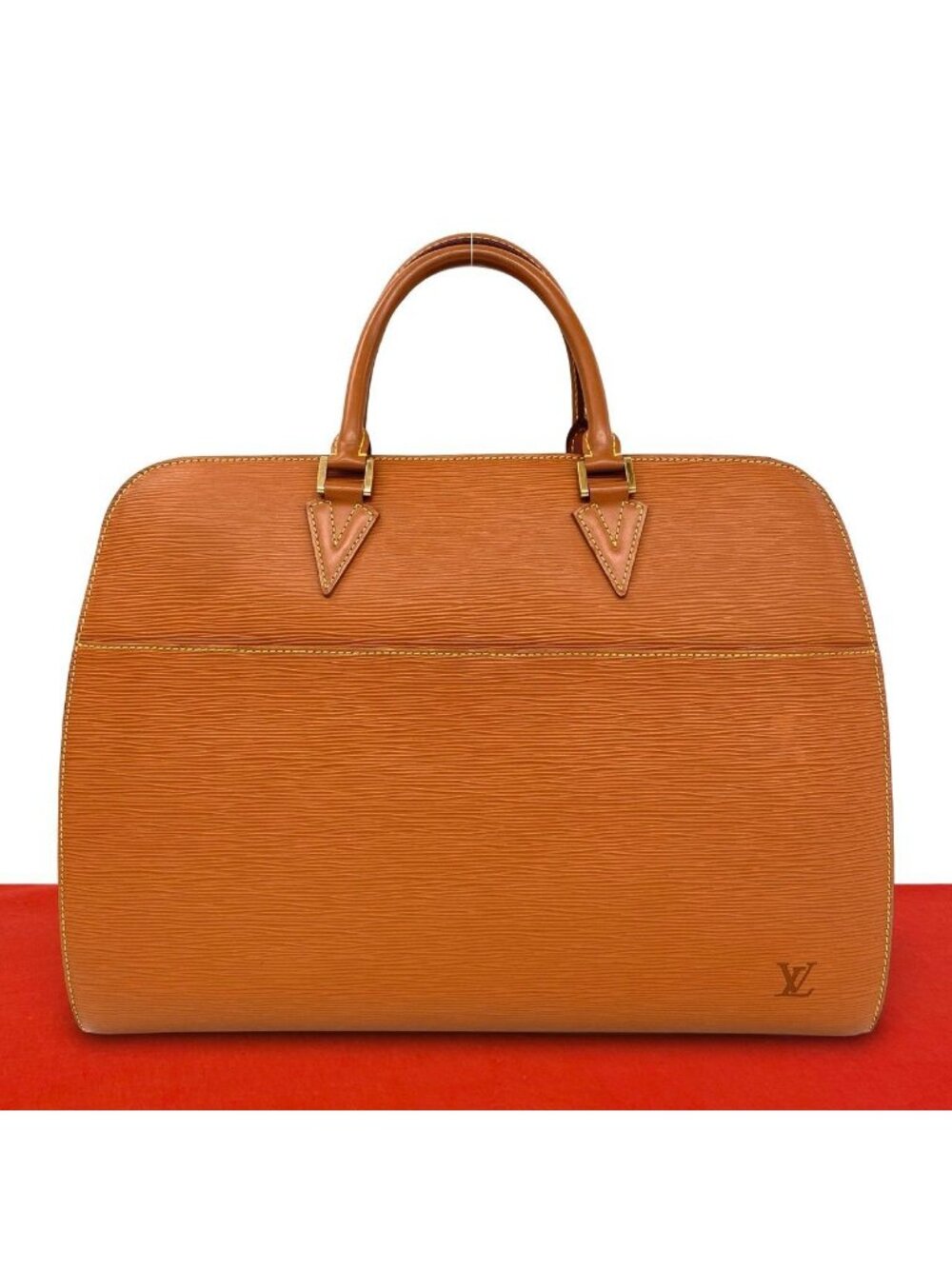 Louis Vuitton Vintage Sorbonne Epi Leather Boston Bag Cipango Gold
